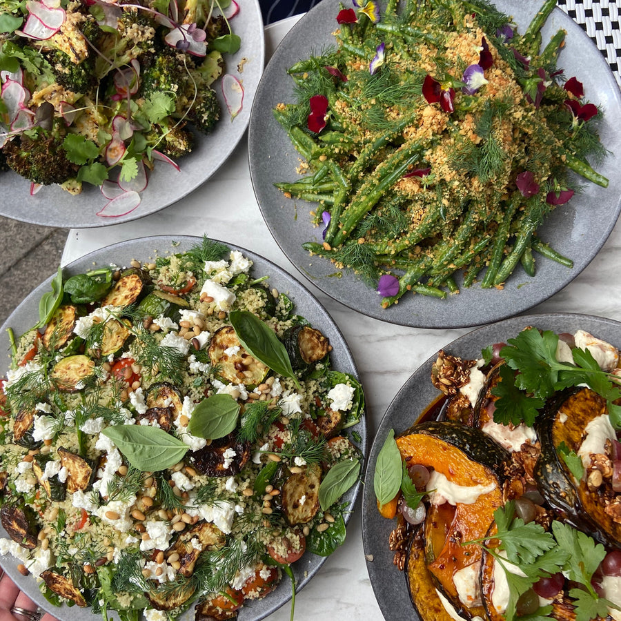 Christmas Grain Salad with Fresh Goats Curd And Pickled Pomegranate