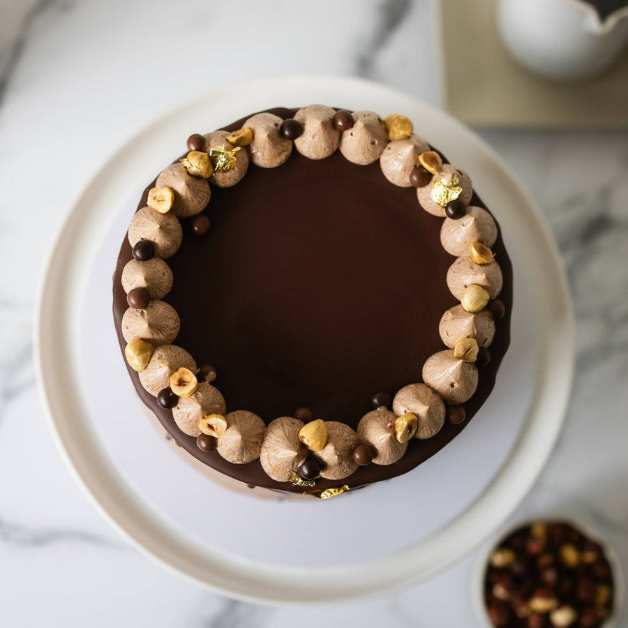 Hazelnut Praline Crunch Layer Cake