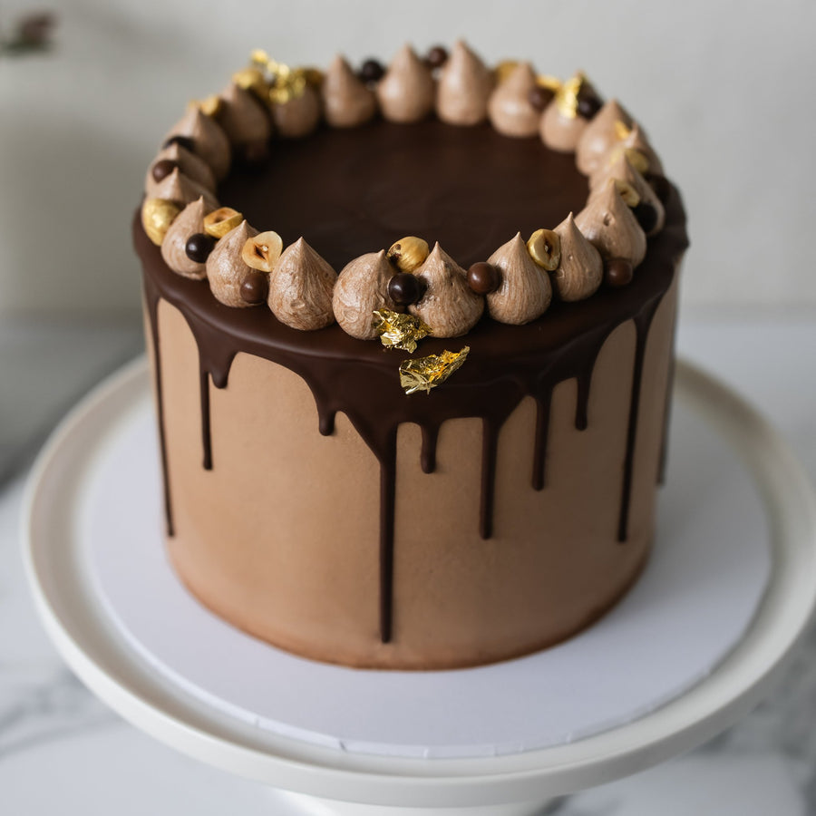 Hazelnut Praline Crunch Layer Cake