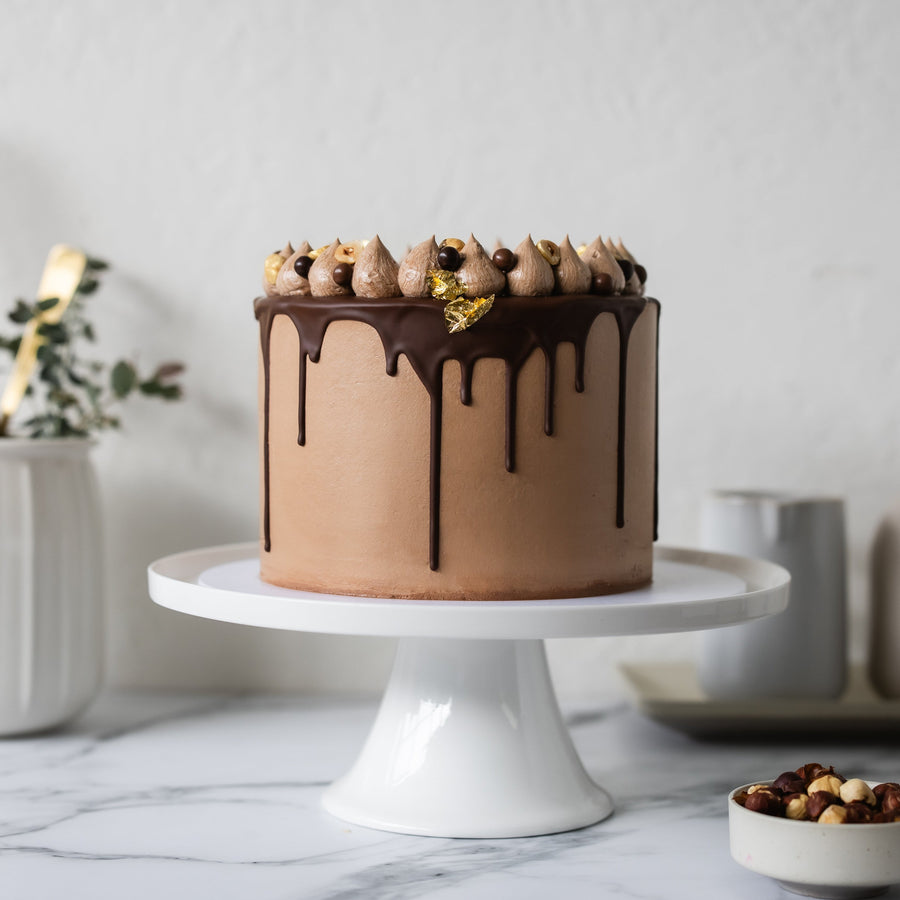 Hazelnut Praline Crunch Layer Cake