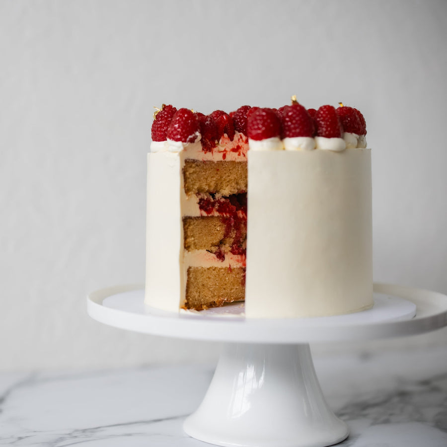 Raspberry White Chocolate Layer Cake