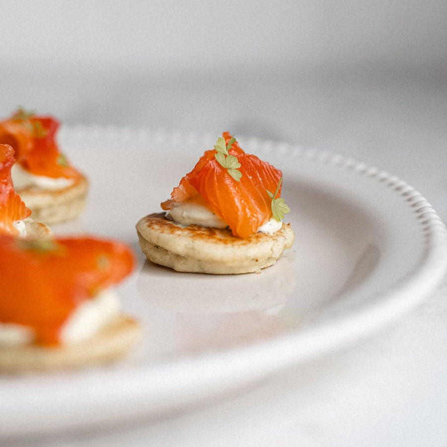 Salmon Gravlax Blinis