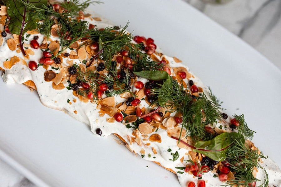 Roasted Salmon fillet with Pomegranate And Almonds