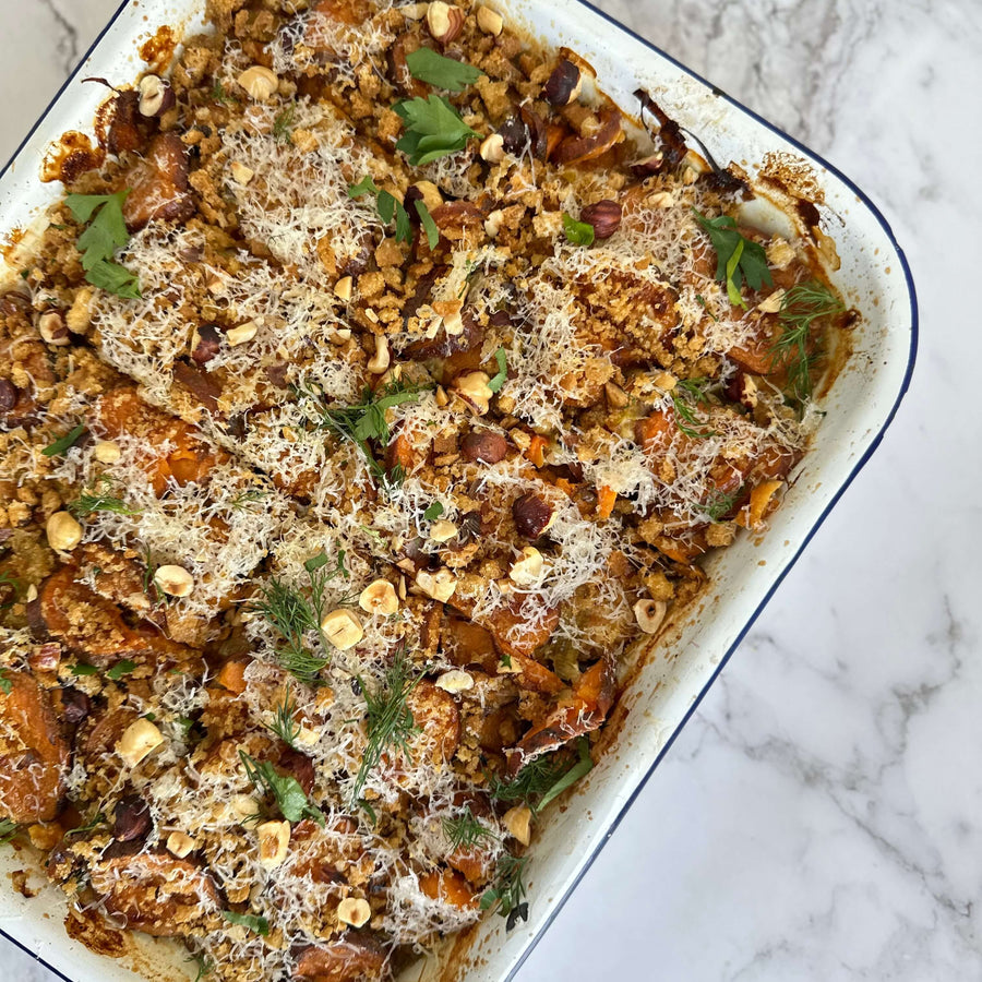 Sweet Potato And Hazelnut Gratin